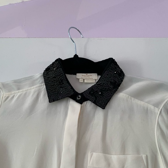 Kate spade button up sequin collar blouse XS - Picture 14 of 16